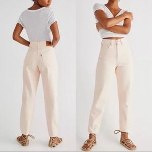 Levi's x Free People‎ high loose taper high rise peach colored jeans size 26 New